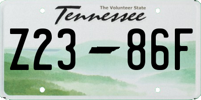 TN license plate Z2386F