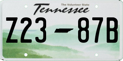 TN license plate Z2387B