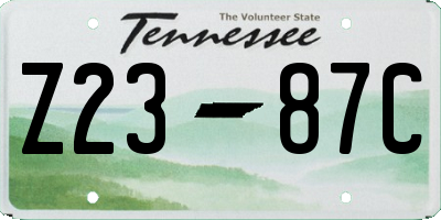 TN license plate Z2387C