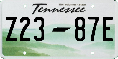 TN license plate Z2387E