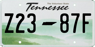 TN license plate Z2387F