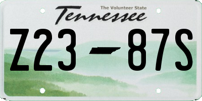 TN license plate Z2387S