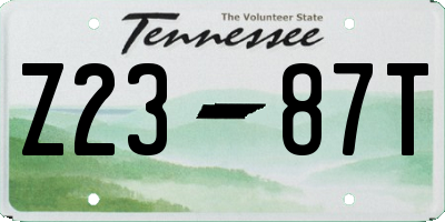 TN license plate Z2387T
