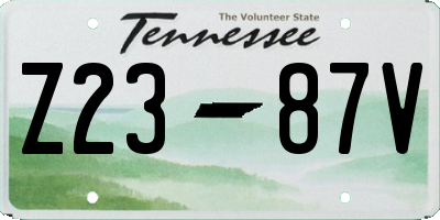 TN license plate Z2387V