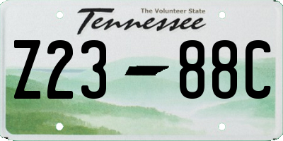 TN license plate Z2388C