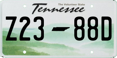 TN license plate Z2388D