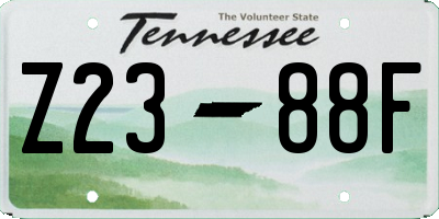 TN license plate Z2388F