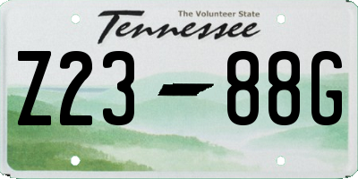 TN license plate Z2388G