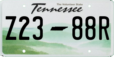 TN license plate Z2388R