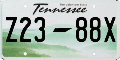 TN license plate Z2388X
