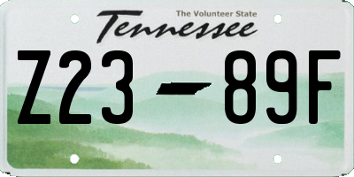TN license plate Z2389F