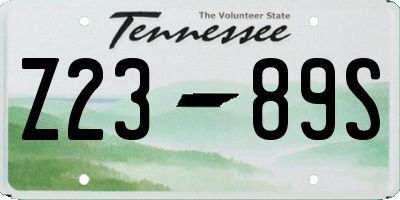 TN license plate Z2389S