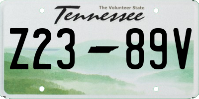 TN license plate Z2389V