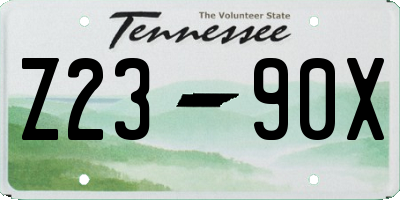 TN license plate Z2390X