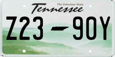 TN license plate Z2390Y