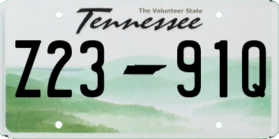 TN license plate Z2391Q