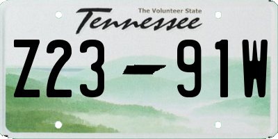 TN license plate Z2391W