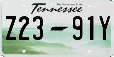 TN license plate Z2391Y
