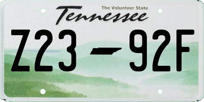 TN license plate Z2392F