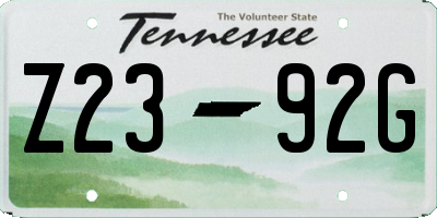 TN license plate Z2392G