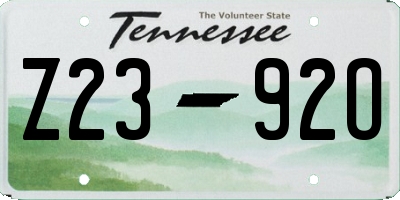 TN license plate Z2392O