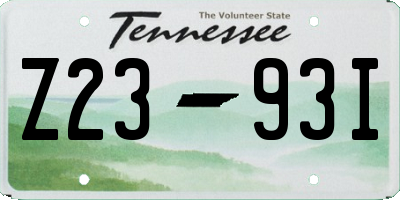 TN license plate Z2393I