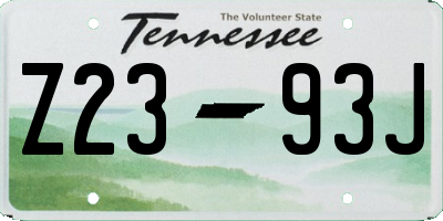 TN license plate Z2393J