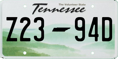 TN license plate Z2394D
