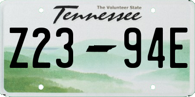 TN license plate Z2394E