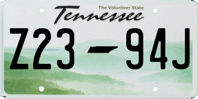 TN license plate Z2394J