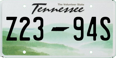 TN license plate Z2394S