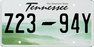 TN license plate Z2394Y