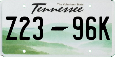 TN license plate Z2396K