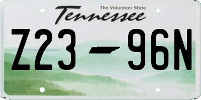 TN license plate Z2396N