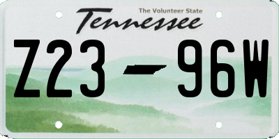 TN license plate Z2396W