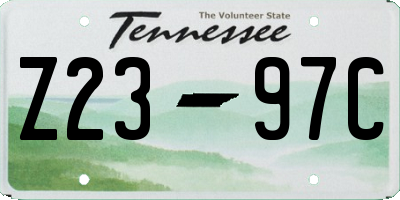TN license plate Z2397C