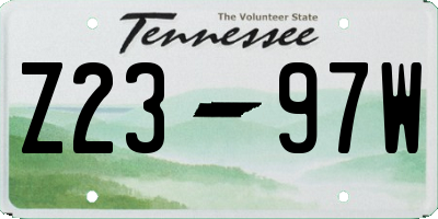 TN license plate Z2397W