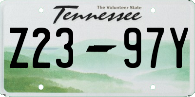 TN license plate Z2397Y