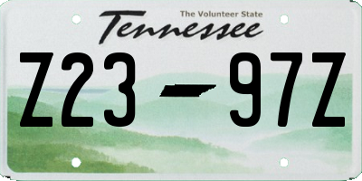 TN license plate Z2397Z