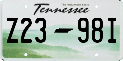 TN license plate Z2398I