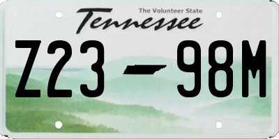 TN license plate Z2398M
