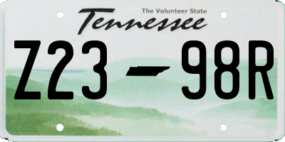 TN license plate Z2398R