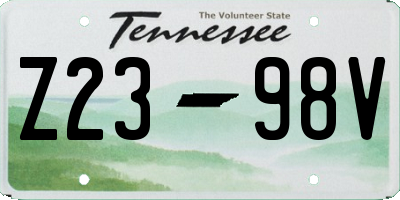 TN license plate Z2398V