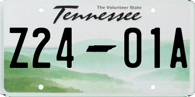 TN license plate Z2401A