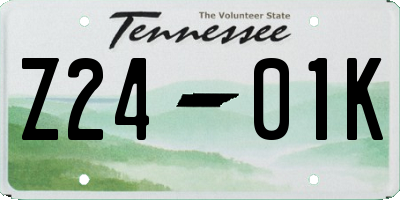TN license plate Z2401K