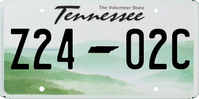 TN license plate Z2402C