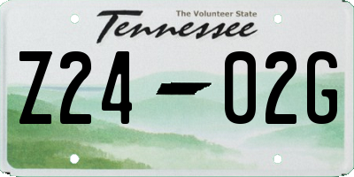 TN license plate Z2402G