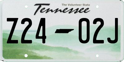 TN license plate Z2402J