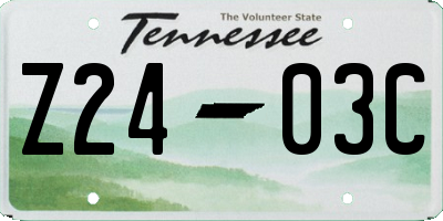 TN license plate Z2403C