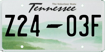TN license plate Z2403F